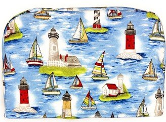 2 Slice Lighthouse Sailboat Nautical Gift For Fisherman Beach House Reversible Kitchen Toaster Appliance Dust Cover Cozy She Who Sews 698