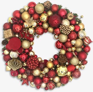 Selfridges Edit Multi Ager's Advent Metallic-bauble Upcycled Christmas Wreath 50cm