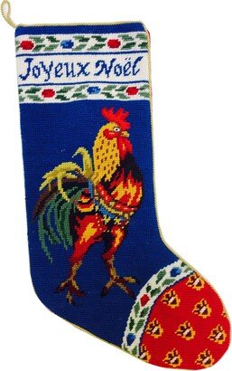 Rooster Christmas Needlepoint Stocking