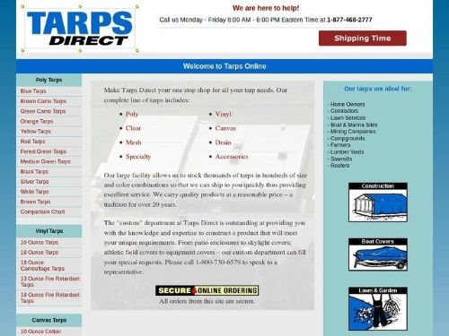 Tarps Direct Promo Codes & Coupons
