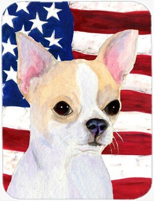 SS4230LCB USA American Flag With Chihuahua Glass Cutting Board