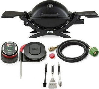 Q 1200 Gas Grill (Black) With Adapter Hose,thermometer And Tool Set