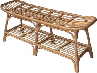 New Pacific Direct npd furniture and more Damara Rattan w/Shelf Bench-AA