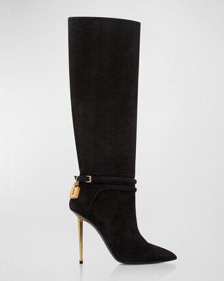 Lock 105mm Suede Knee Boots