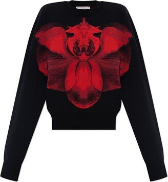 Orchid Print Crewneck Sweatshirt