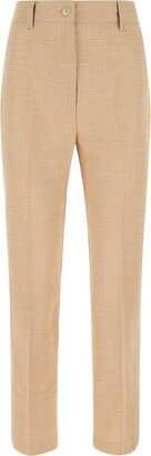 Check Pattern Cropped Chino Trousers