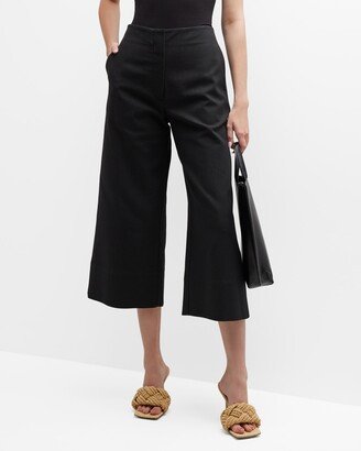 Cropped Wide-Leg Suiting Pants