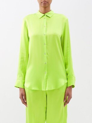 London Sandwashed Silk-satin Pyjama Top