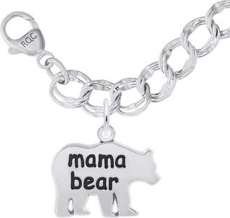 Rembrandt Charms® mama bear Silhouette Double Row Bracelet in Sterling Silver