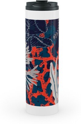 Travel Mugs: Corals And Starfish Stainless Mug, White, 20Oz, Blue