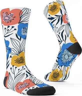 Socks: Colorful Flowers - Multi Custom Socks, Multicolor