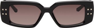 Black V Rectangular Frame Sunglasses