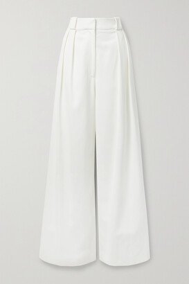 Rico Pleated Twill Wide-leg Pants - Ivory