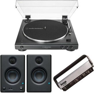 AT-LP60XBT Bluetooth Turntable w/ Eris E3.5 Monitors & Knox Brush