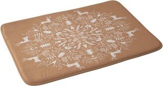 Pimlada Phuapradit Winter Forest Christmas Memory Foam Bath Mat Brown