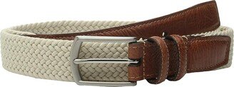 32MM Italian Woven Multi Cotton Elastic (Beige) Men's Belts