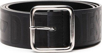 Logo-Debossed Leather Belt-AA