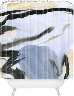 Iris Lehnhardt Abstract and Minimal Shower Curtain Blue