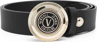 Logo-Buckle Leather Belt-AR