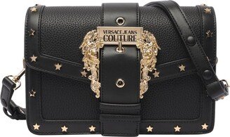 Baroque-Buckle Foldover Top Shoulder Bag