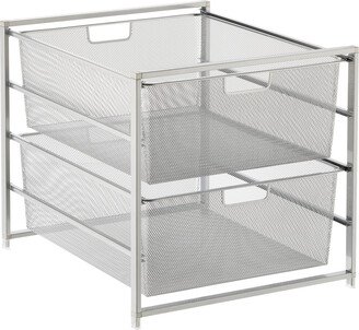 Elfa Medium Mesh 2-Drawer Unit Platinum