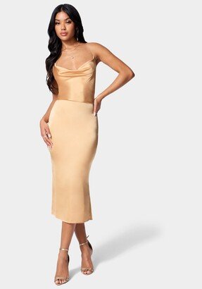 Strappy Satin Midi Dress