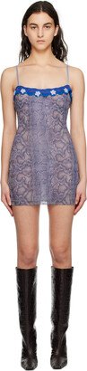 GUIZIO Blue Printed Minidress