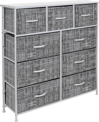 9-Drawers Dresser - Gray, White