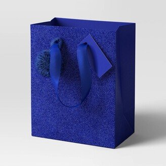 Petite Glittered Christmas Gift Bag Blue - Wondershop™