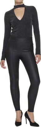 Women's High Rise Coated Denim Legging