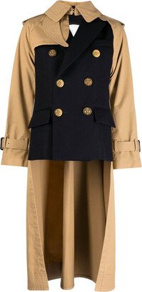 Double-Breasted Midi Trench Coat-AA