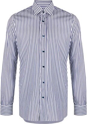 Striped Button-Up Shirt-AD