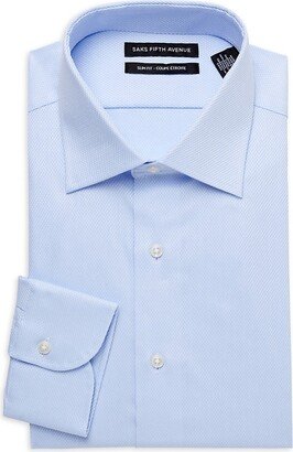 Saks Fifth Avenue Made in Italy Saks Fifth Avenue Men's Hatch Slim-Fit Cotton Dress Shirt