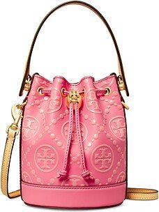 Mini T Monogram Contrast Embossed Bucket Bag