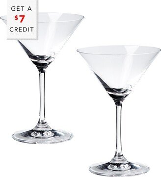 Vinum Martini Crystal Set Of 2 Glasses With $7 Credit