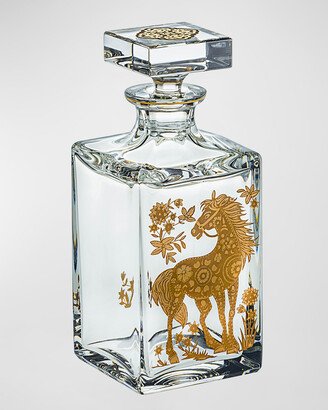 Whiskey Decanter With Golden Horse