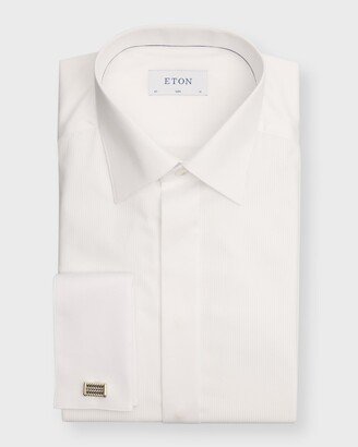 Men's Bib-Front Twill Dress Shirt