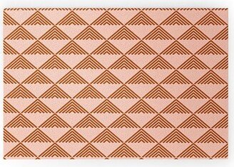 June Journal Triangular Lines in Terracotta Large Looped Vinyl Welcome Mat