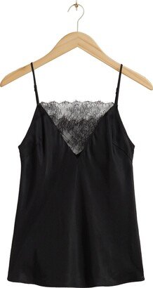 Lace Trim Satin Camisole-AA