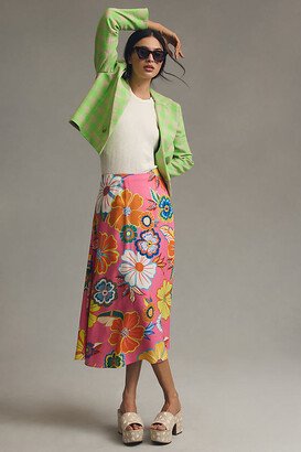 Satin Slip Midi Skirt-AA