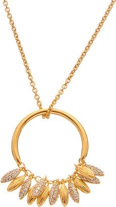 Shine 18K Plated Cz Circle Of Seeds Necklace