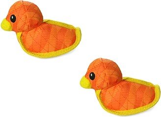 DuraForce Duck Tiger Orange-Yellow, 2-Pack Dog Toys