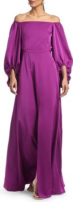 Bryant Convertible Neck Balloon Sleeve Gown