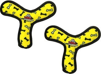 Tuffy Ultimate Boomerang Yellow Bone, 2-Pack Dog Toys