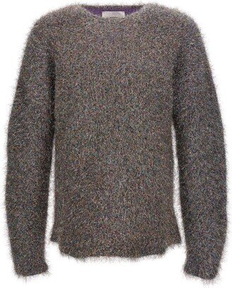 Round-Neck Metallic Knitted Jumper