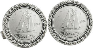 American Coin Treasures Canada Ship Coin Cuff Links