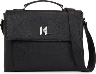 Twist-Lock Leather Briefcase