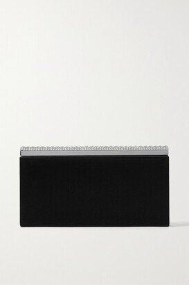 Grace Crystal-embellished Satin Clutch - Black