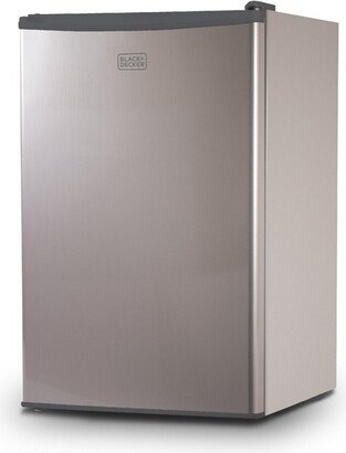 BLACK+DECKER Compact Refrigerator 4.3 Cu. Ft. with True Freezer, Silver