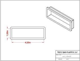 Fast Shipping Rectangle 1.25 X 4.25 Cookie Cutter, Cutter